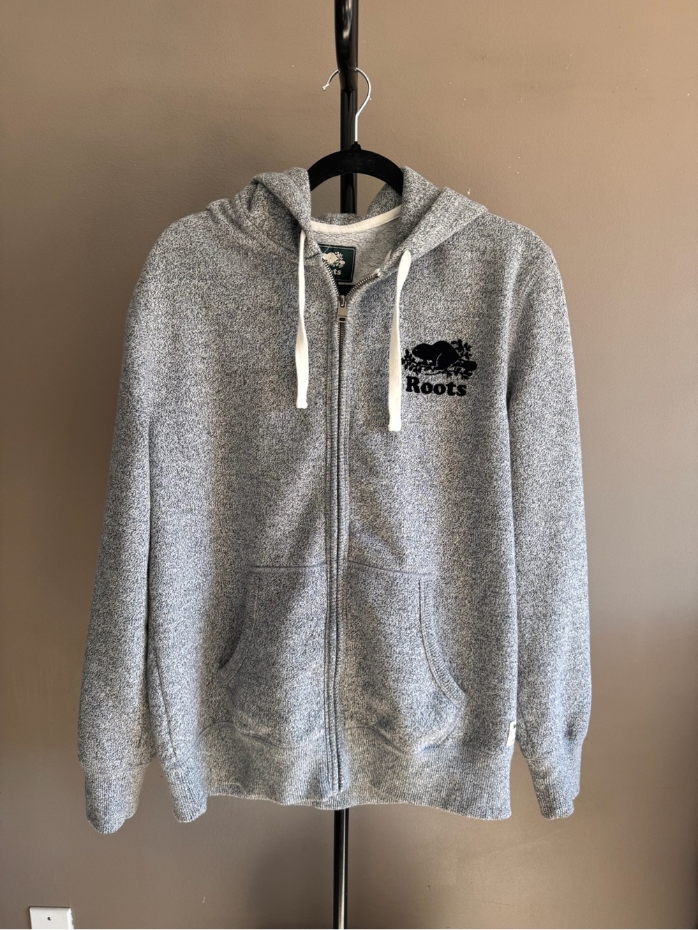Roots Heather Gray Zip-Up Hoodie